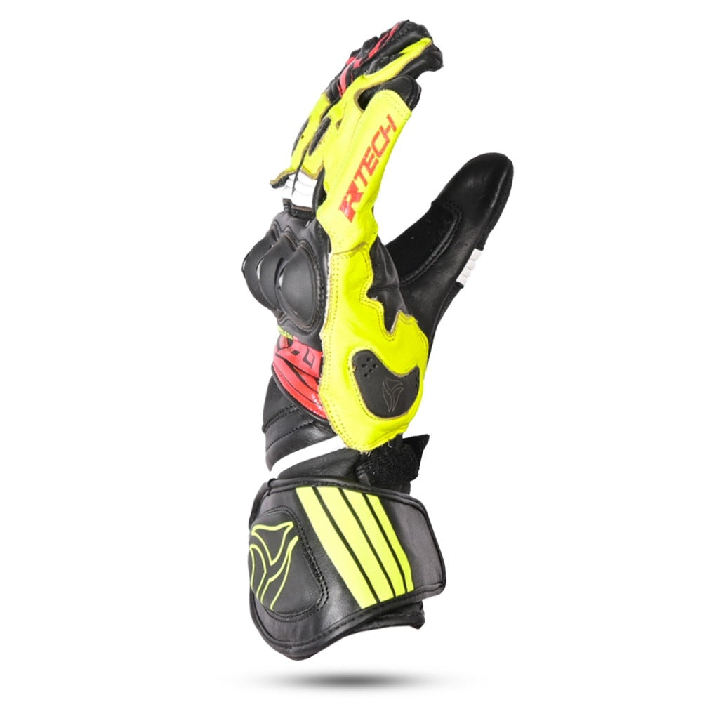 R-TECH - Guantes Piel GP Racing Negro/Amarillo - SECURTEX MOTOR S.L (t/a MaximoMoto)