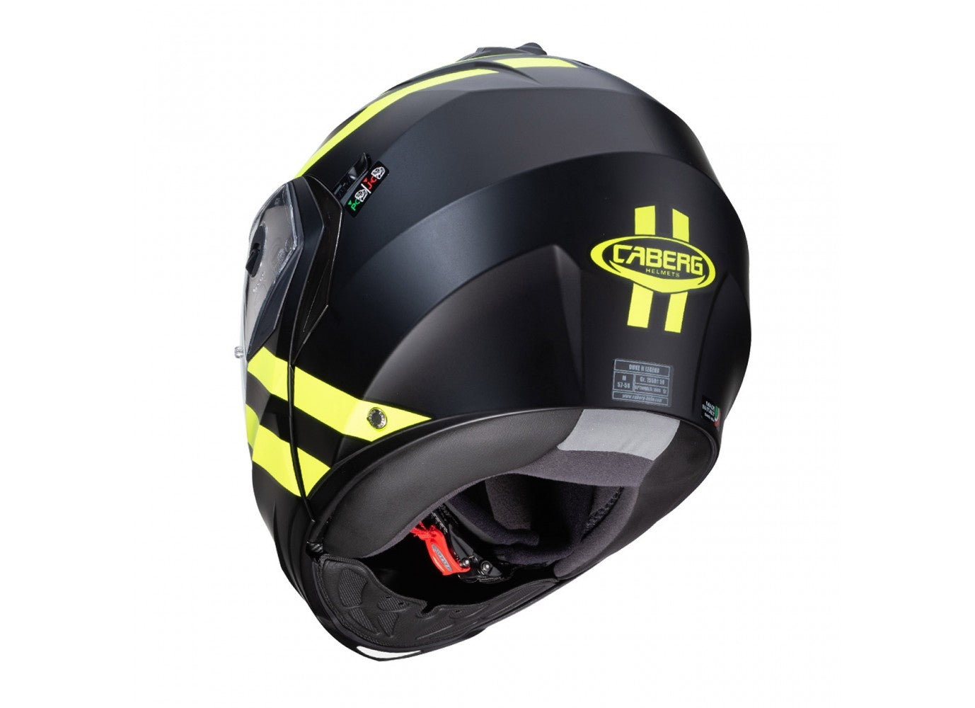 CABERG-CASCO DUKE 2 SUPERLEGEND MATT BLACK/YELLOW FLUO - SECURTEX MOTOR S.L (t/a MaximoMoto)