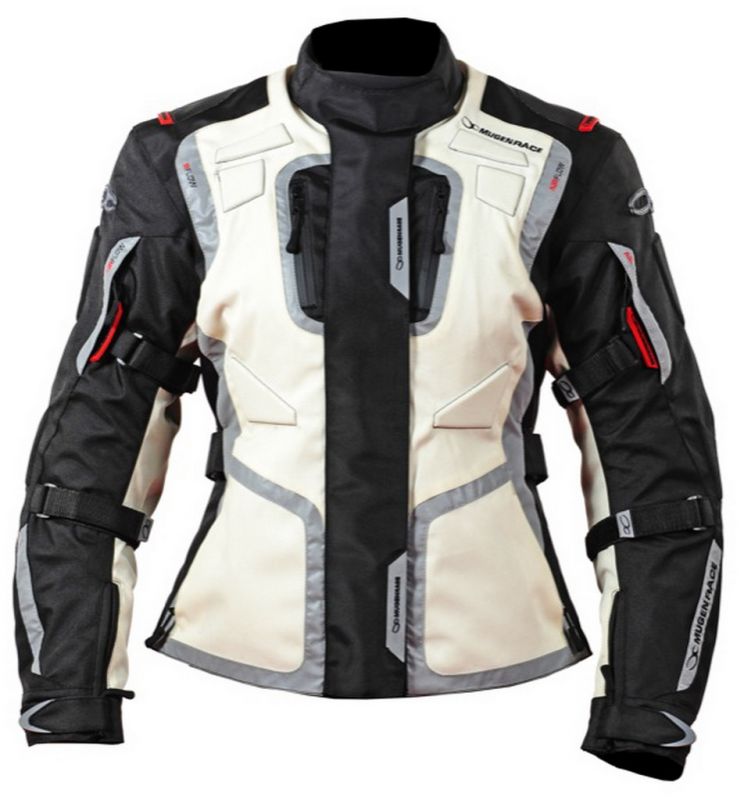 MUGENRACE DIANE Textil Mujer Moto Chaqueta 3 Capas Beige Negro