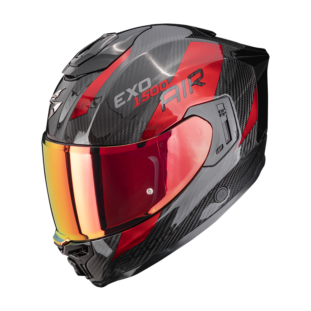 SCORPION EXO-1500 CARBON AIR PLATED CASCO DE MOTO NEGRO ROJO