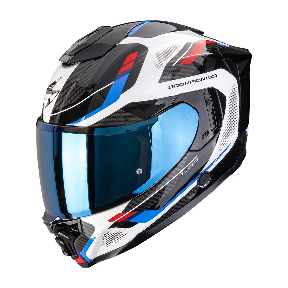SCORPION EXO-1500 AIR SLEEK CASCO DE MOTO Blanco-Rojo-Azul