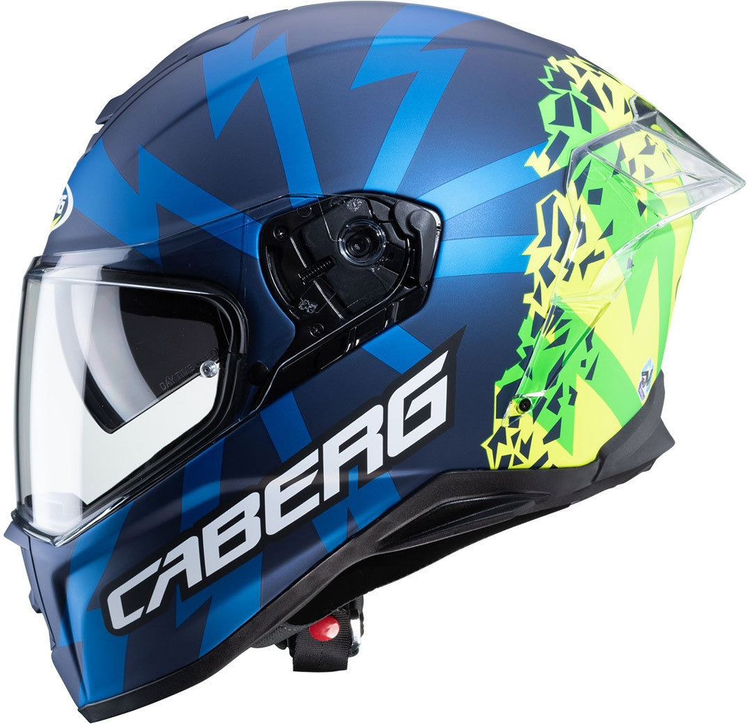 CABERG-Casco DRIFT EVO STORM MATT BLUE/YELLOW FLUO/GREEN FLUO - SECURTEX MOTOR S.L (t/a MaximoMoto)
