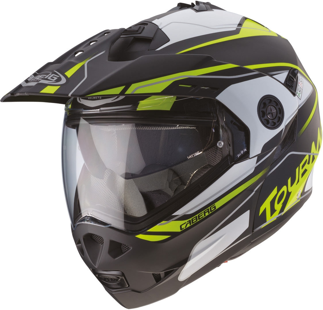 CABERG-Casco Tourmax Marathon MATT/BLACK/WHITE/YELLOW F - SECURTEX MOTOR S.L (t/a MaximoMoto)