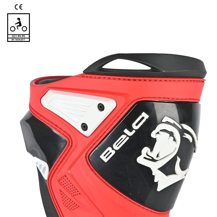 BELA - Botas Piel Race Pro (R-6) Blanco/Negro/Rojo - SECURTEX MOTOR S.L (t/a MaximoMoto)