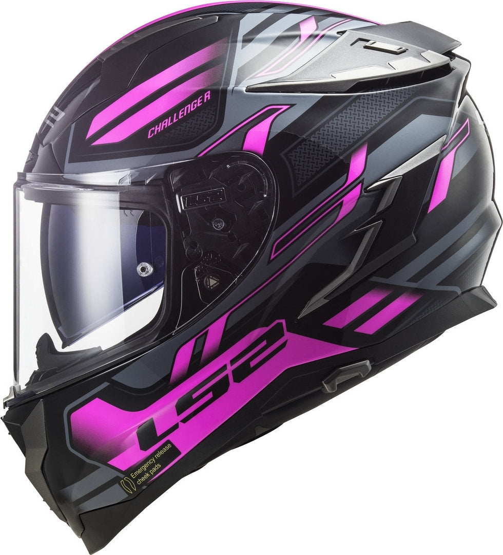 LS2 FF327 CHALLENGER SPIN TITANIUM FLUO PINK - SECURTEX MOTOR S.L (t/a MaximoMoto)