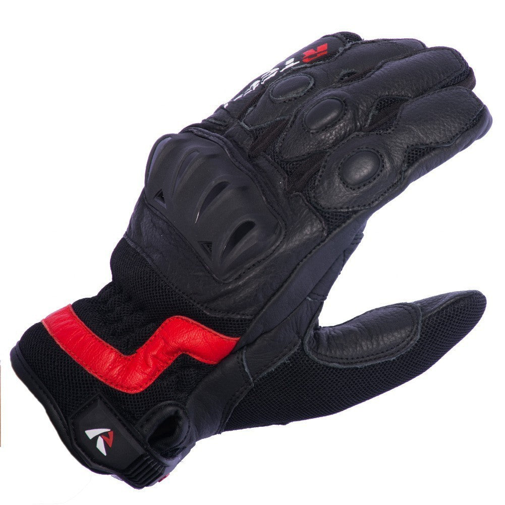 R-TECH - Guante Piel Vibo Negro/Rojo - SECURTEX MOTOR S.L (t/a MaximoMoto)
