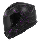 Givi 50.7F Phobia Negro mate Violeta casco integral deportivo para moto