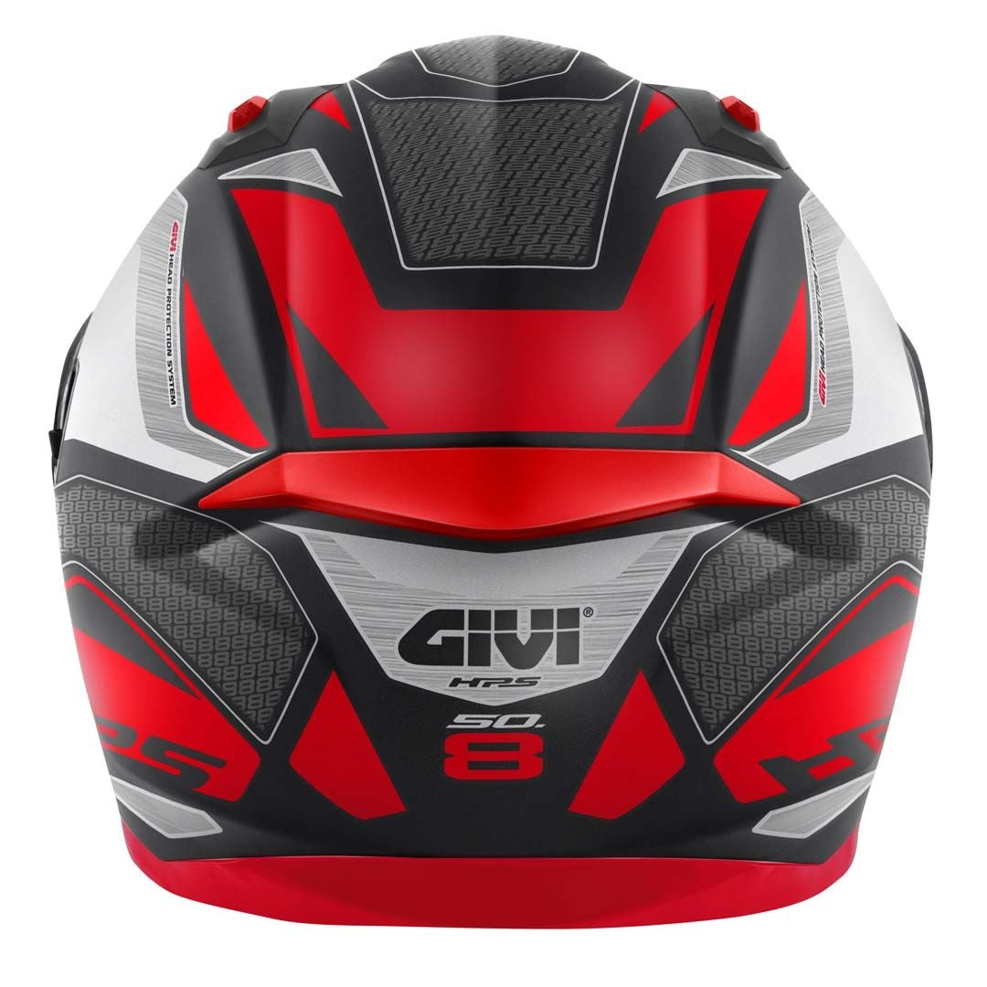 GIVI 50.8 BRAVE Moto Integral Casco Negro Titanio Rojo - SECURTEX MOTOR S.L (t/a MaximoMoto)