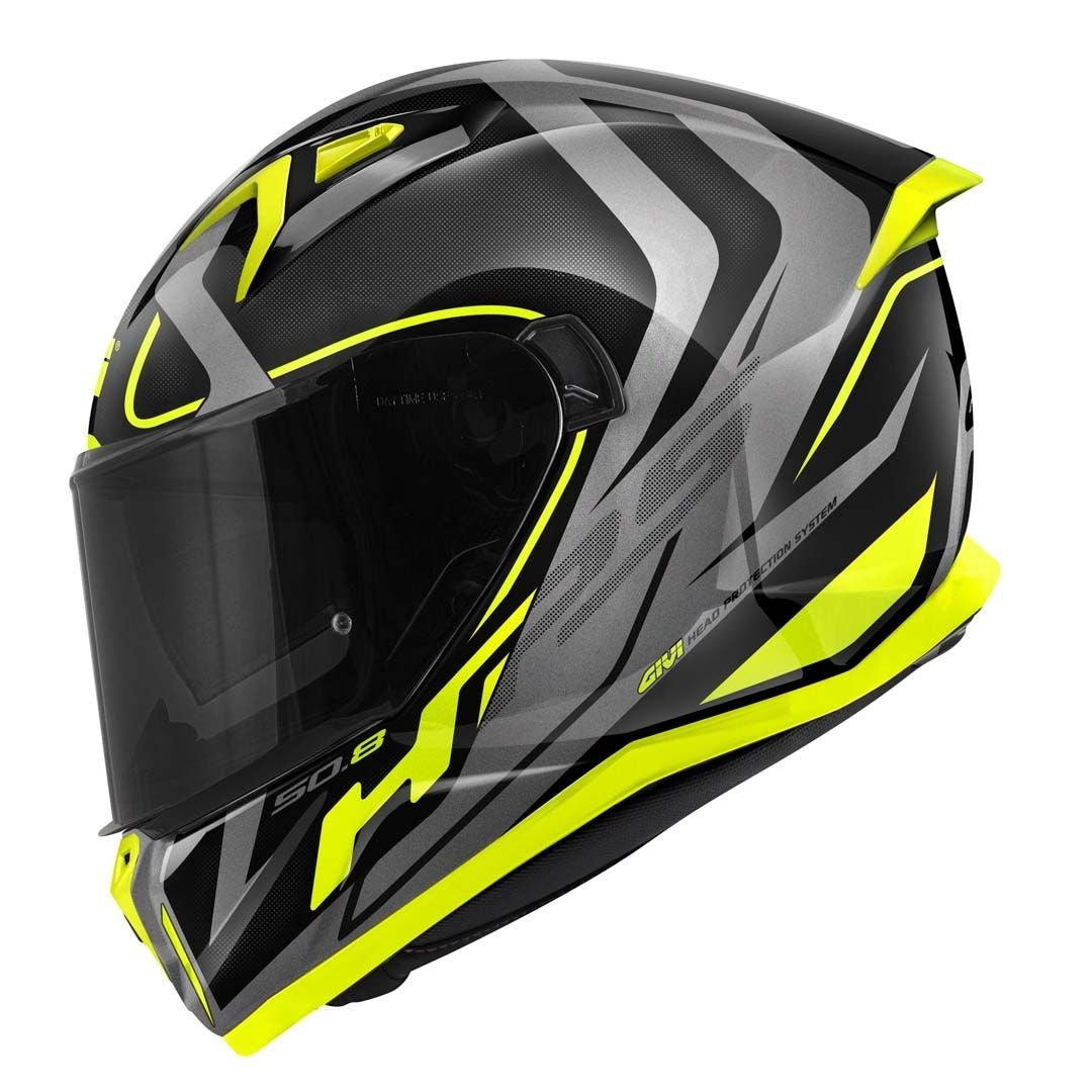 Givi 508 Casco Full Racer Negro Titanio amarillo