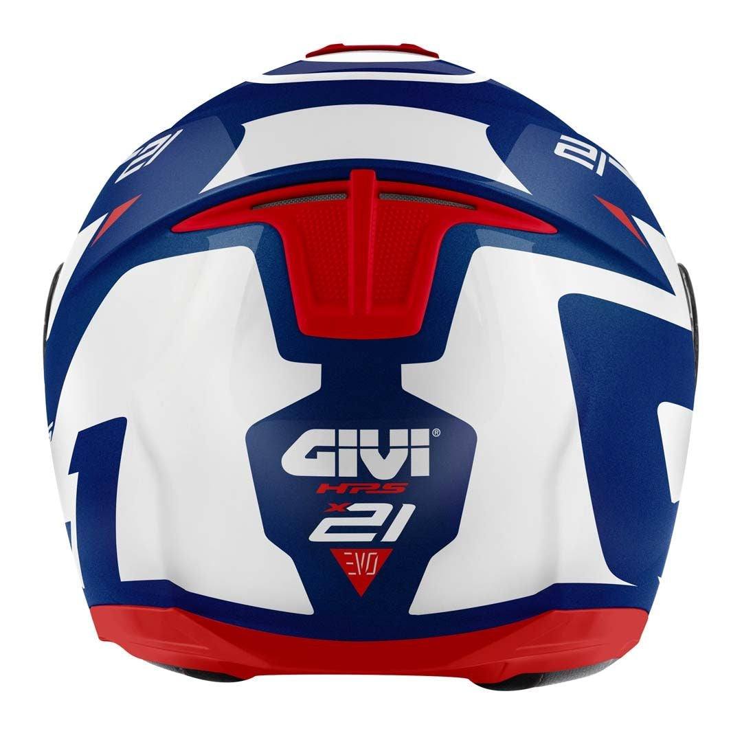 GIVI X21 Mod Number motocicleta Casco modular Azul Blanco Rojo