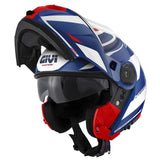 GIVI X21 Mod Number motocicleta Casco modular Azul Blanco Rojo