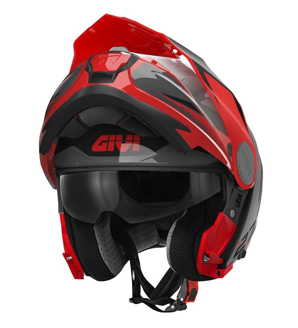 GIVI X27 Tourer TRBR Casco modular abatible para motocicleta negro rojo