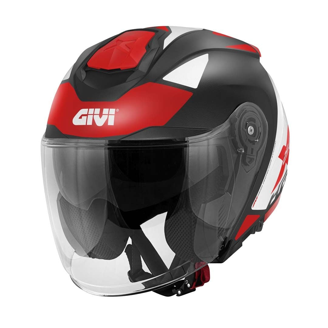 GIVI - CASCO JET X25 TARGET NEGRO BLANCO ROJO - SECURTEX MOTOR S.L (t/a MaximoMoto)