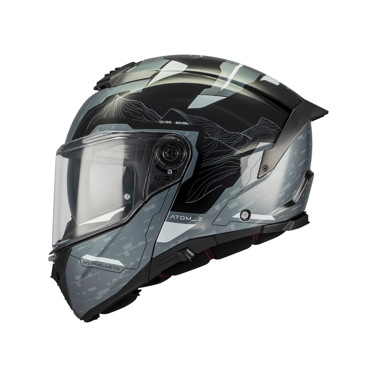 MT ATOM 2 SV HIGHLANDS C2 CASCO MODULAR DE MOTO BRILLO