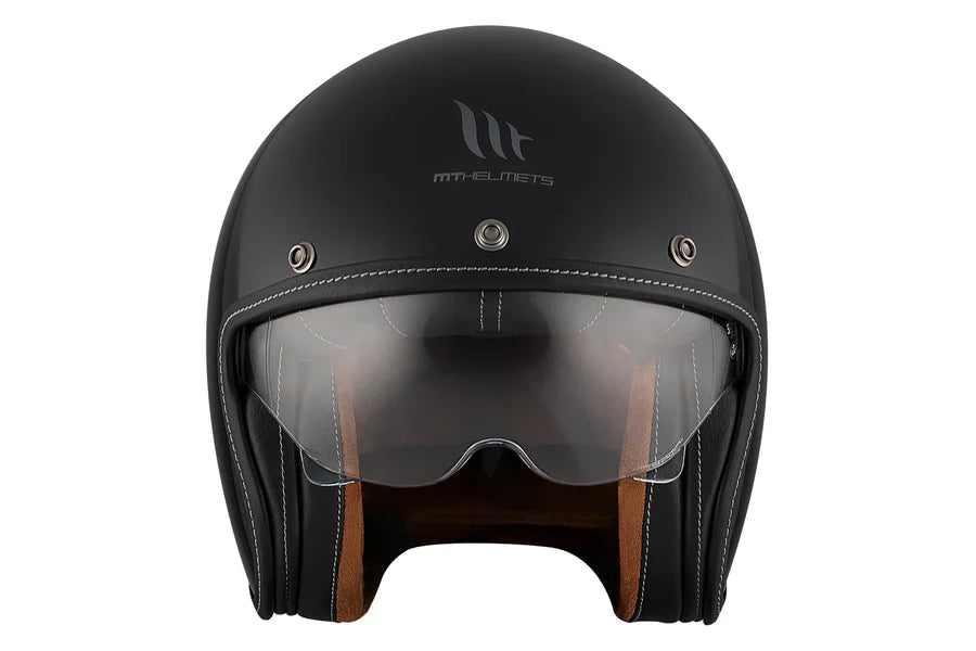 MT LE MANS 2 SV S SOLID A1 Casco Abierto Para Moto Negro Brillante - CASCO