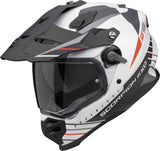 SCORPION ADF 9000 AIR FEAT Aventura Moto Casco Blancoate Negro Rojo - CASCO