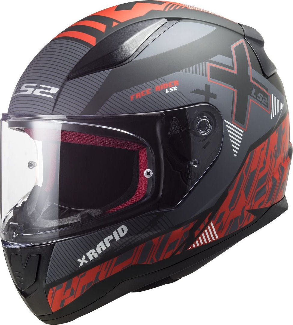 LS2 FF353 RAPID XTREET MATT BLACK RED - SECURTEX MOTOR S.L (t/a MaximoMoto)