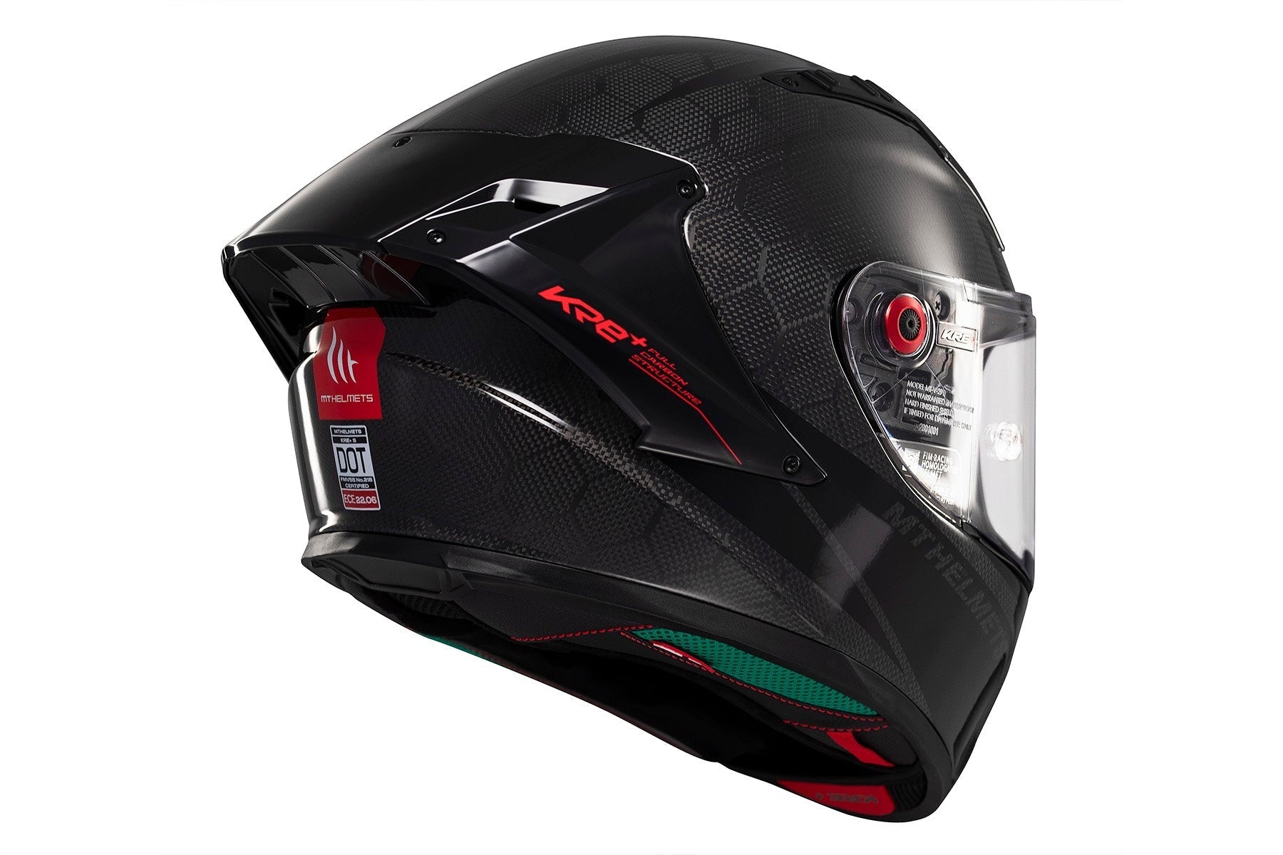 MT KRE + S Solid A11 de carbono brillante Casco integral para moto - CASCO