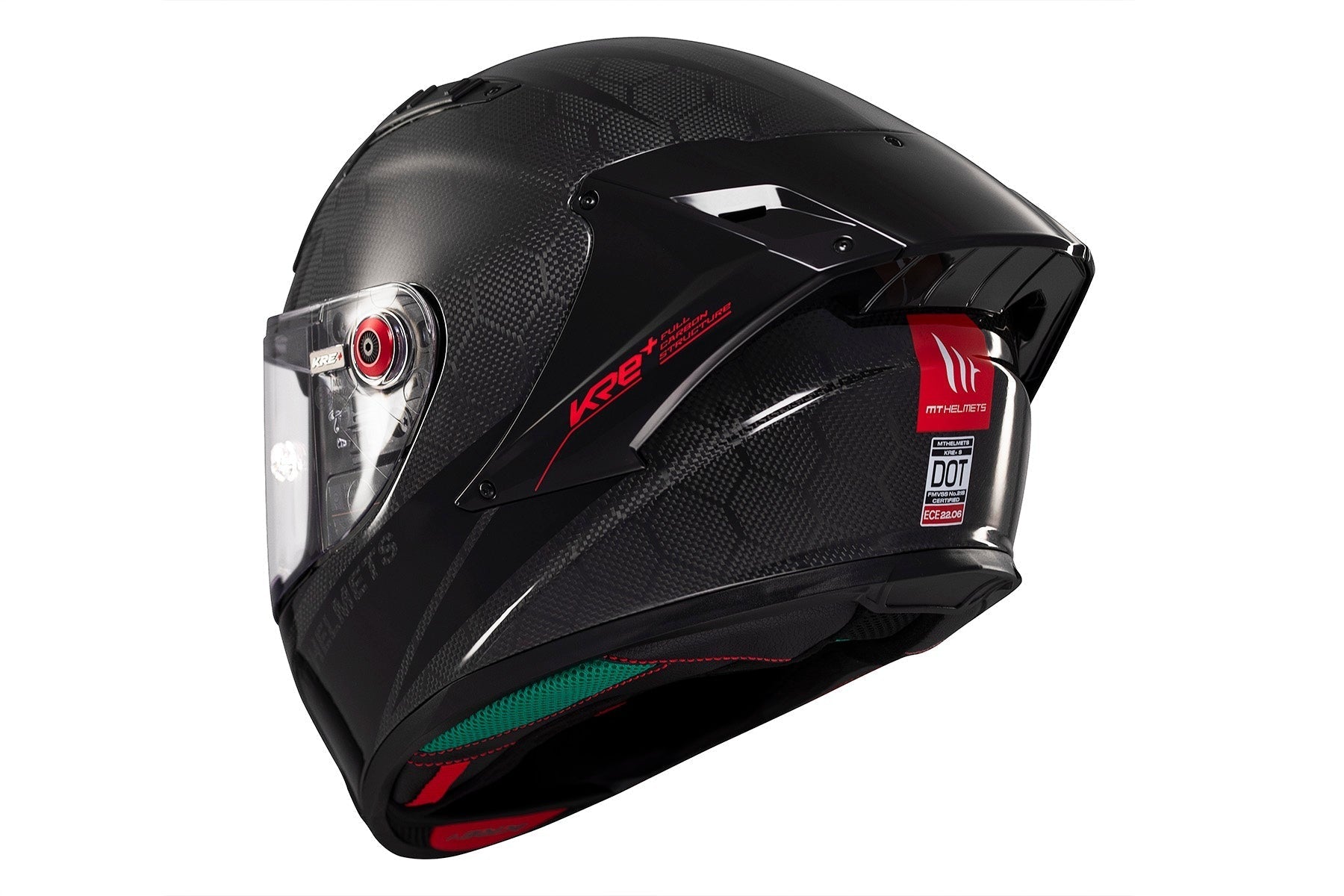 MT KRE + S Solid A11 de carbono brillante Casco integral para moto - CASCO