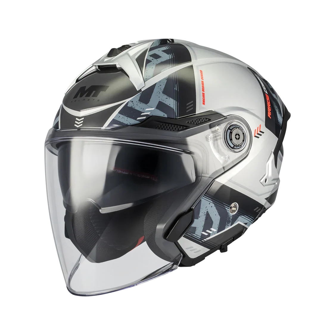 MT COSMO SV ARROW C2 CASCO ABERTO DE MOTO MATE BRILLO