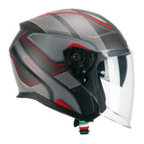 CGM 136G RNA SPORT JET CASCO MOTO GRIGIO ROSSO OPACO