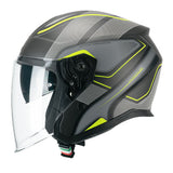 CGM 136G RNA SPORT CASCO MOTO ABATIBLES GRIGIO GIALLO FLUO OPACO