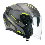 CGM 136G RNA SPORT CASCO MOTO ABATIBLES GRIGIO GIALLO FLUO OPACO