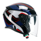 CGM 136G RNA SPORT JET CASCO MOTO NERO ROSSO AZUL