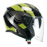 CGM 136G RNA SPORT JET CASCO MOTO NERO GIALLO FLUO