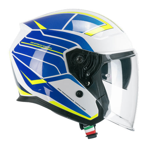 CGM 136S RNA RACE JET CASCO MOTO AZUL GIALLO FLUO