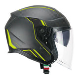 CGM 136X RNA PRO STREET JET CASCO MOTO CARBON GIALLO FLUO OPACO