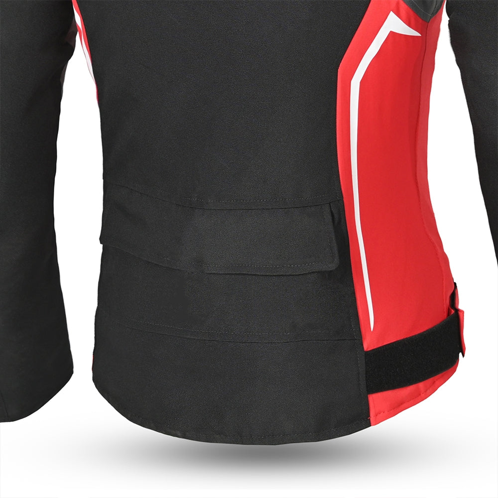 BELA - Chaqueta Textil Elanur Lady Negro/Antracita/Rojo - SECURTEX MOTOR S.L (t/a MaximoMoto)