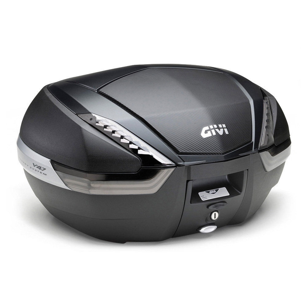 GIVI MK V47 Maleta Moto Reflectores Ahumados Carbono Negro 47 L - SECURTEX MOTOR S.L (t/a MaximoMoto)