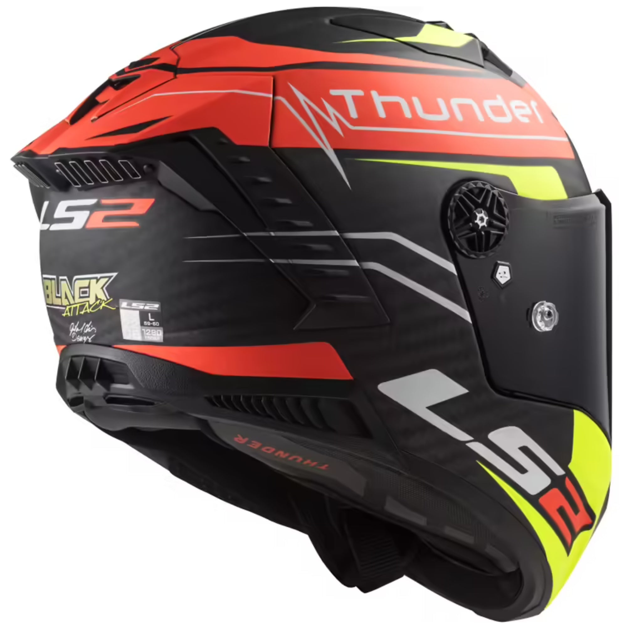 LS2 FF805 THUNDER C ATTACK MATT RED H-V YELLOW - SECURTEX MOTOR S.L (t/a MaximoMoto)