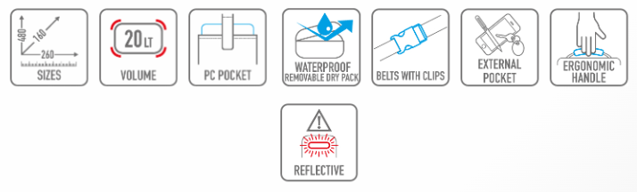 GIVI EA148B Mochila con cierre Roll-Top  20 L.