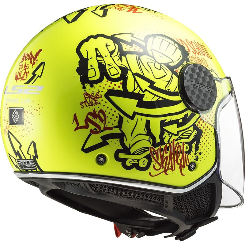 LS2 OF558 SPHERE LUX SKATER H-V YELLOW - SECURTEX MOTOR S.L (t/a MaximoMoto)