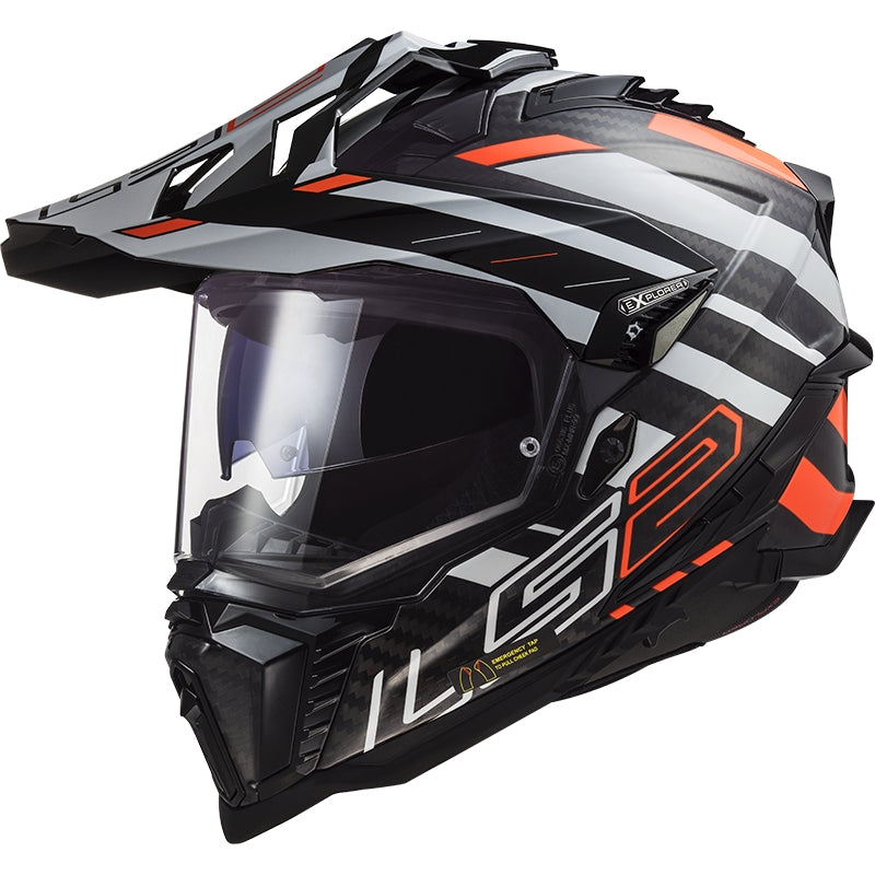 LS2 MX701 EXPLORER C EDGE BLACK FLUO ORANGE