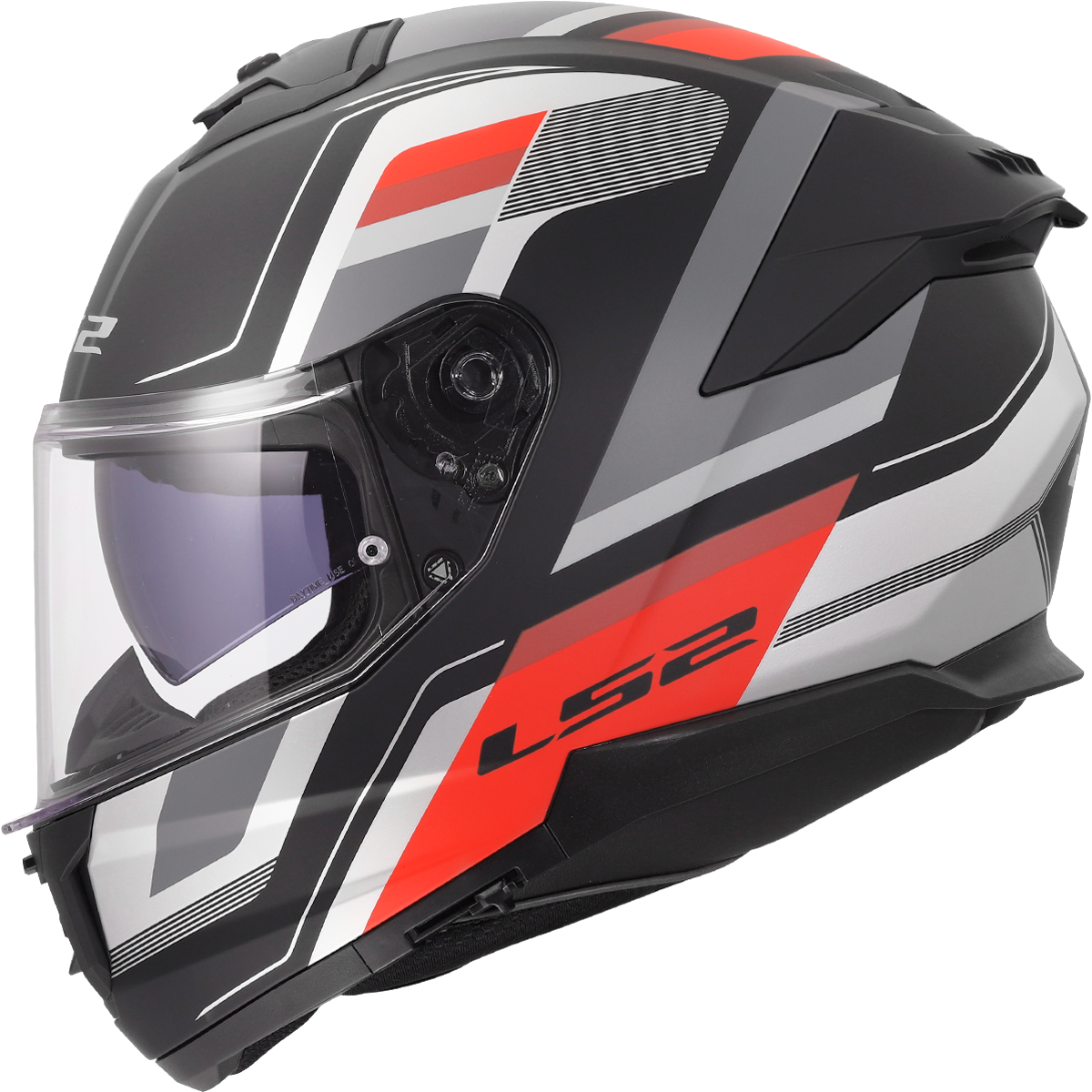 LS2 FF808 STREAM II CASCO DE MOTO VINTAGE NEGRO GRIS ROJO