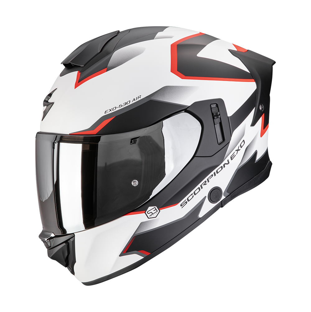 SCORPION EXO-530 AIR CLIP CASCOS INTEGRALES BLANCO NEGRO ROJO