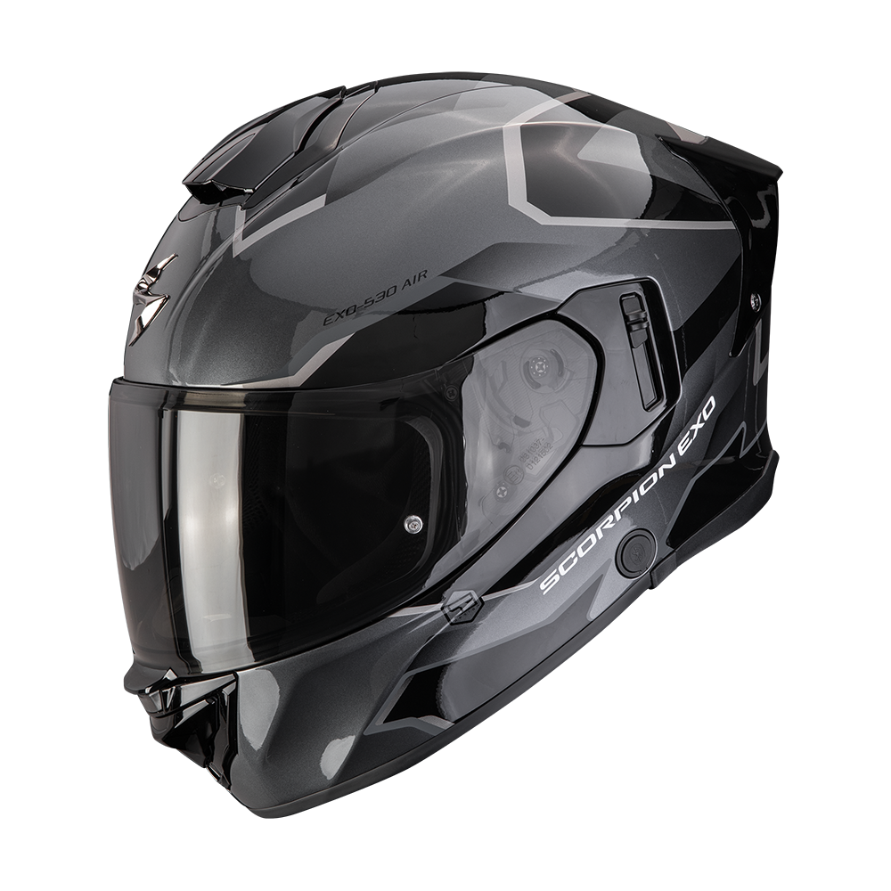 SCORPION EXO-530 AIR CLIP CASCO DE MOTO Negro Plata