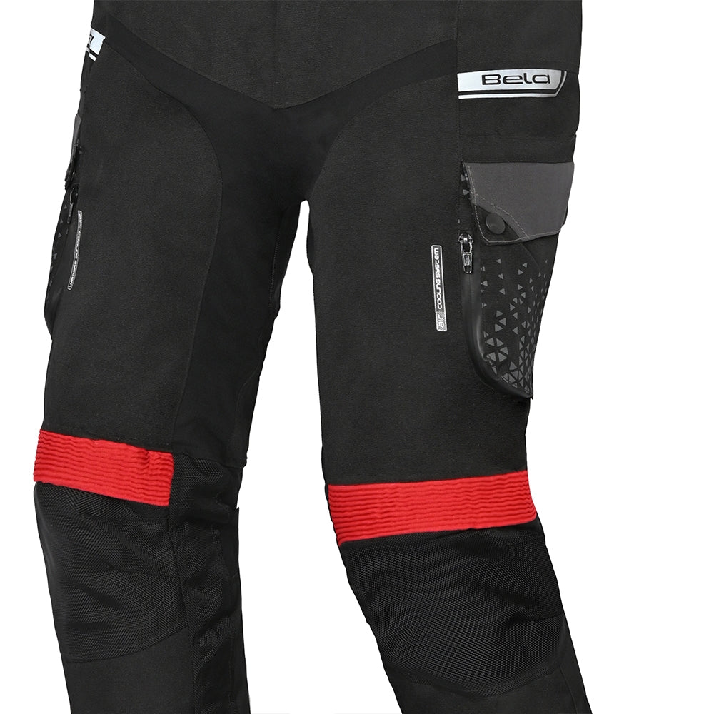 BELA - Pantalón Textil Crossroad Extreme WP Negro/Antracita/Rojo - SECURTEX MOTOR S.L (t/a MaximoMoto)