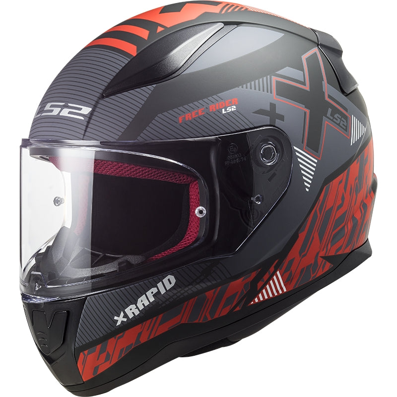 LS2 FF353 RAPID XTREET MATT BLACK RED - SECURTEX MOTOR S.L (t/a MaximoMoto)