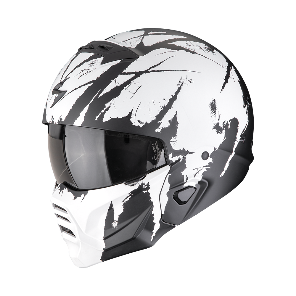 SCORPION EXO-COMBAT II MARAUDER CASCO DE MOTO Negro Mate-Blanco
