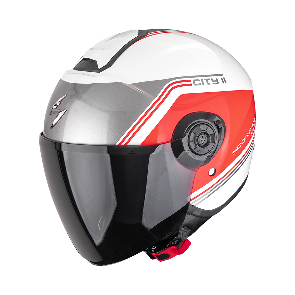 SCORPION EXO-CITY II VITA CASCO DE MOTO Blanco-Rojo