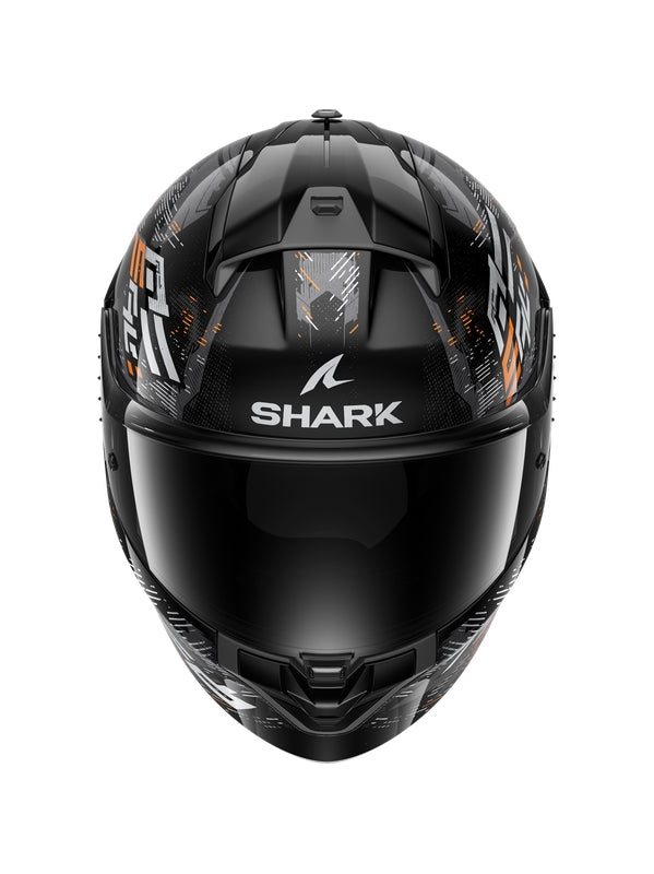SHARK HE1109EKSO CASCOS RIDILL 2 MOLOKAI Negro Plata Naranja