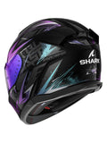SHARK D SKWAL 3 purpurina verde negra integral Casco 