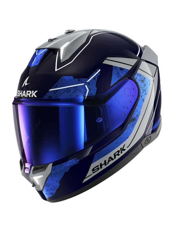 SHARK SKWAL i3 integral Casco azul cromado plata