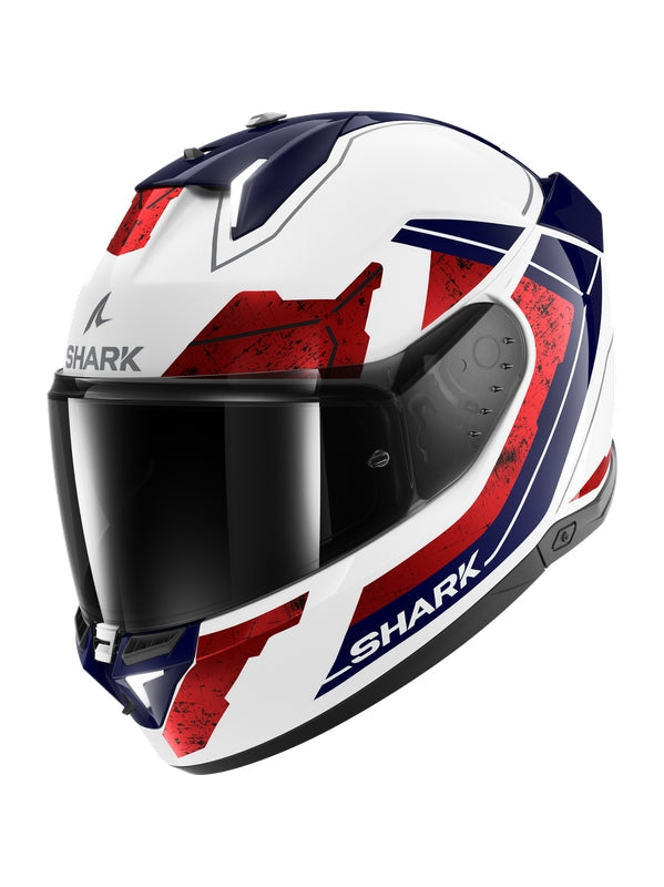 SHARK SKWAL i3 RHAD Integral Casco Blanco Cromado Rojo