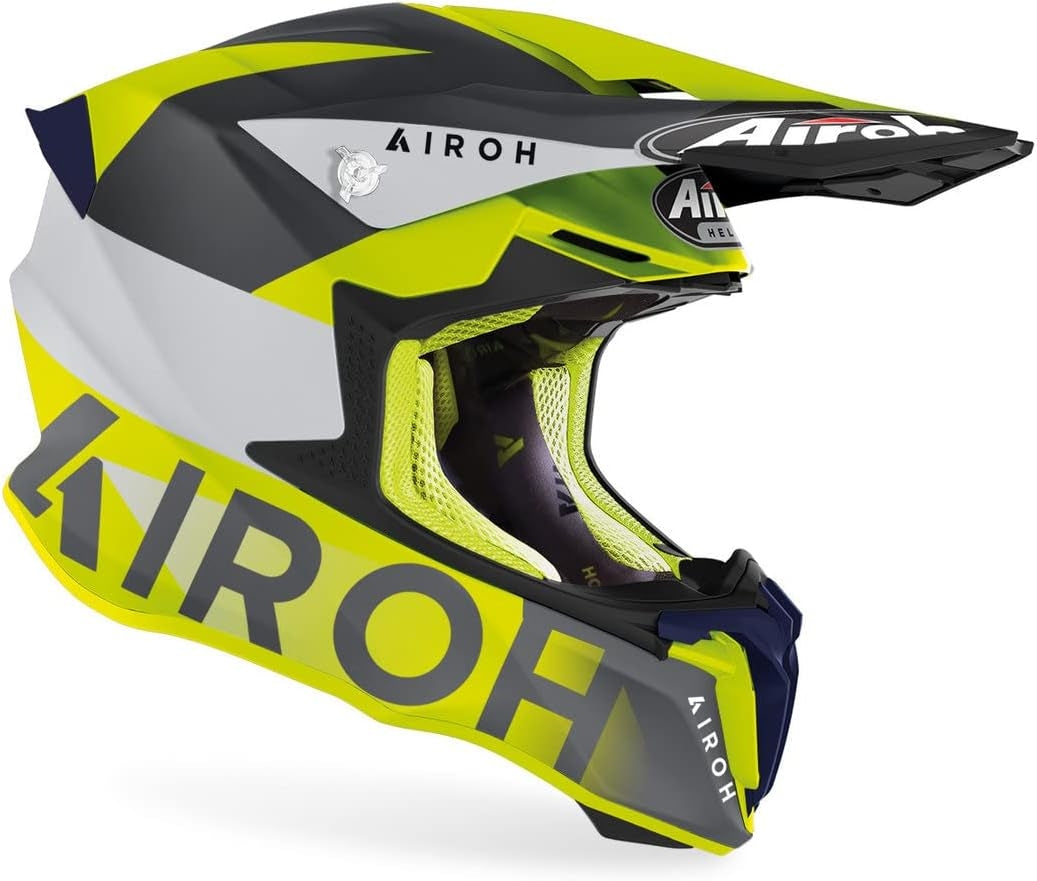 AIROH - CASCO DE MOTO OFF ROAD CASCOS TWIST 2.0 LIFT AMARILLO/AZUL MATE