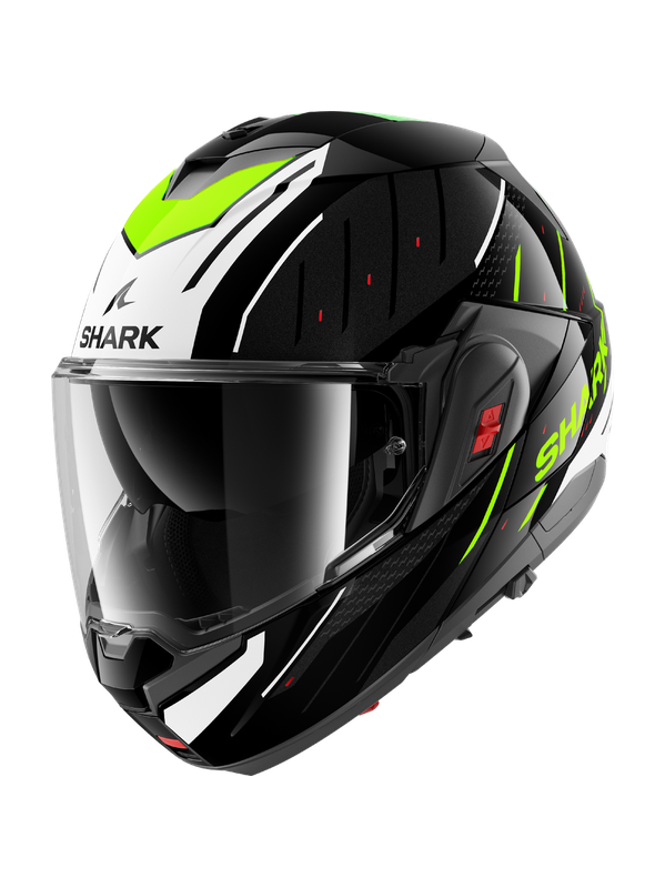 SHARK OXO RYDGER ABATIBLE MODULAR CASCO NEGRO BLANCO AMARILLO